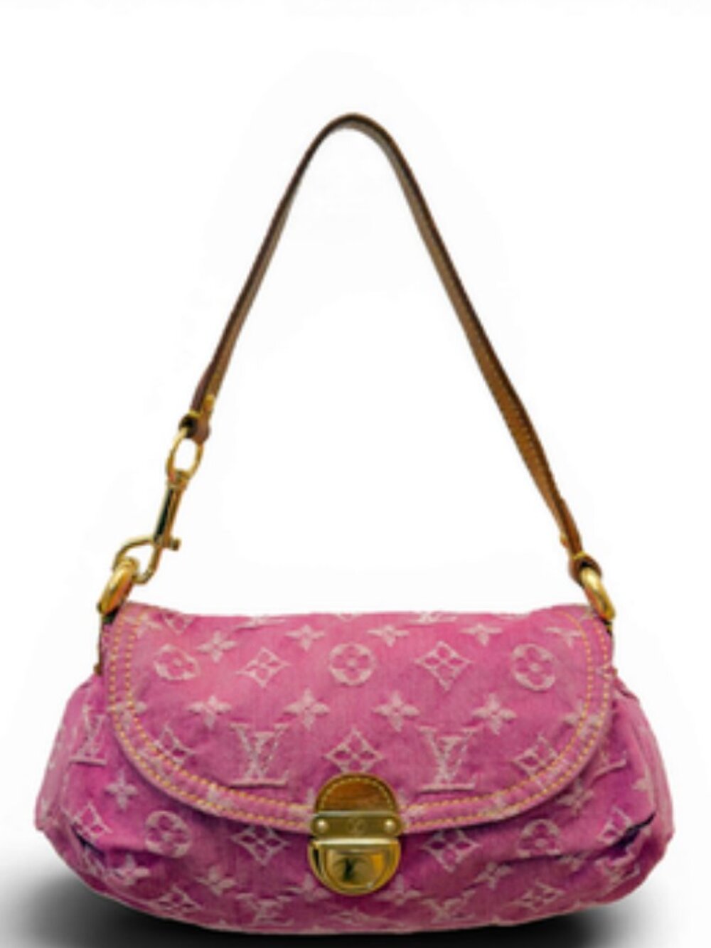 Louis Vuitton Pink Monogram Denim Pleaty Bag